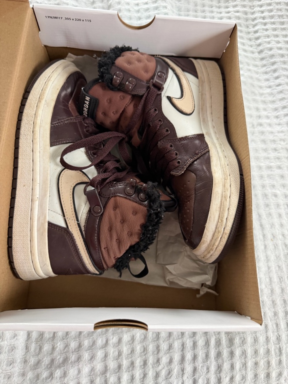 Nike ACCLIMATE High-Top Sneakers in Brown and Cream
